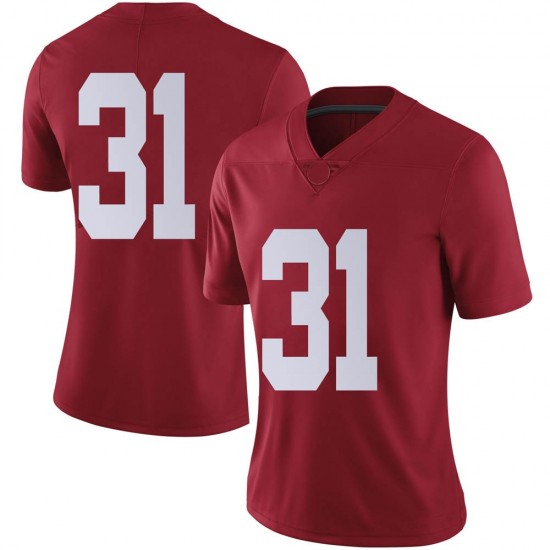 Alabama Crimson Tide Women's Will Anderson Jr. #31 No Name Crimson NCAA Nike Authentic Stitched College Football Jersey GV16R78QO